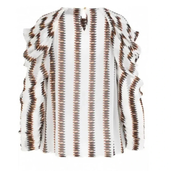 MUNTHE Envy Frill Print Ruffle Blouse Size 34 or US 4 - Picture 3 of 7